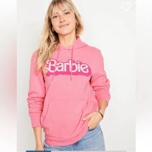 size Large Old Navy pink Barbie hoodie